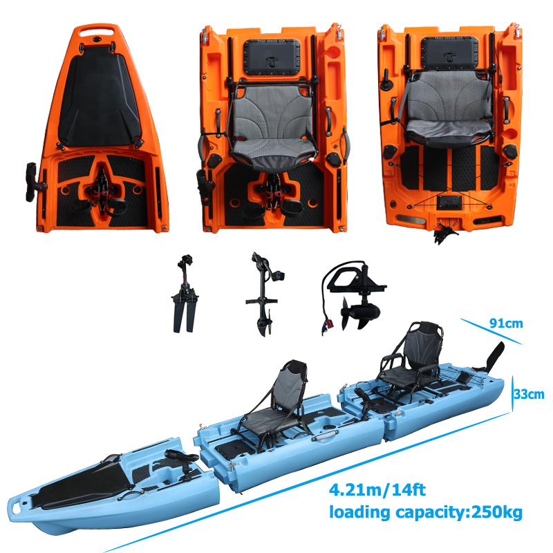 Fishing Kayak Sit On Top - 14FT 2 Person Detachable Pedal Kayak