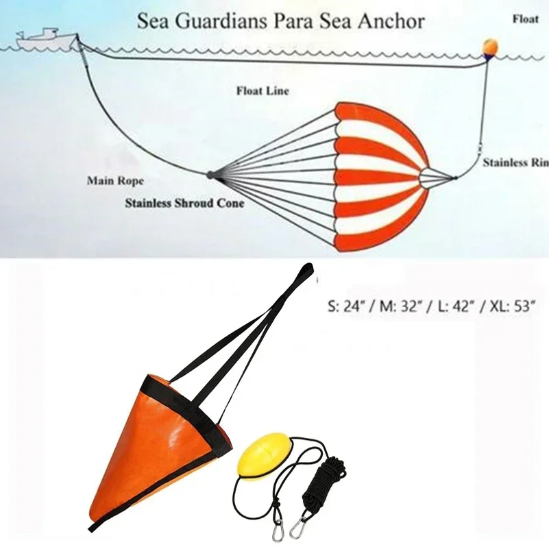 24/32/42/53'' Sea Drogue Ancho - огляд і ціна Fishing Kayak Anchor