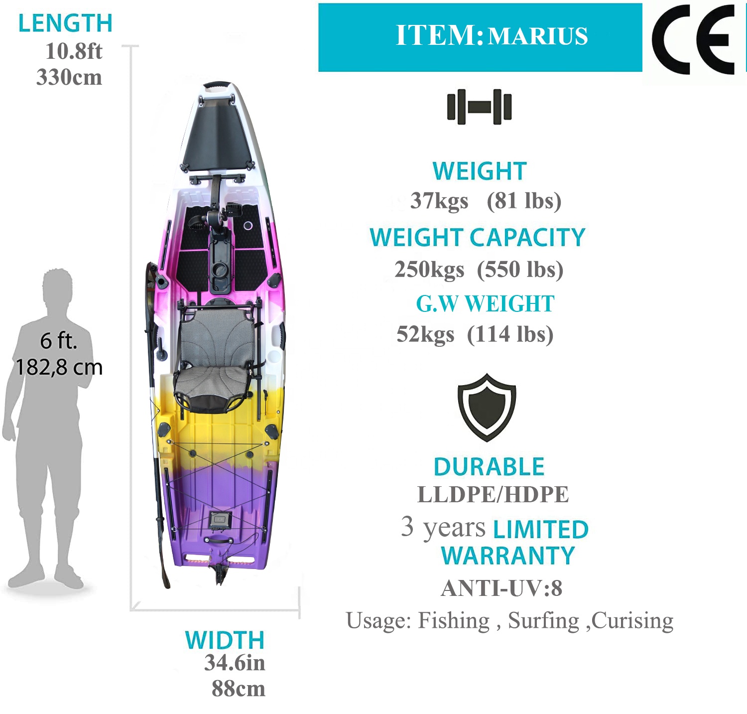 Vicking 10.5FT Fishing Pedal K - огляд і ціна Fishing Kayak Seat