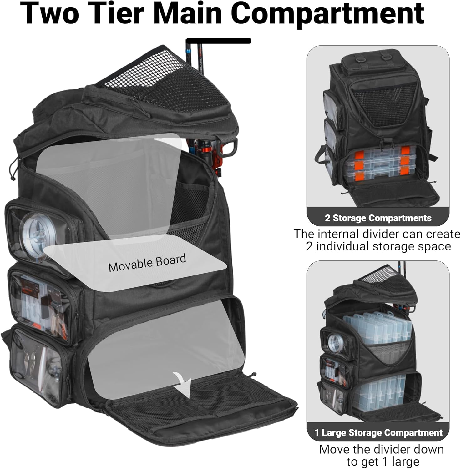 40L Fishing Backpack Tackle Bo - огляд і ціна Fishing Kayak Crate