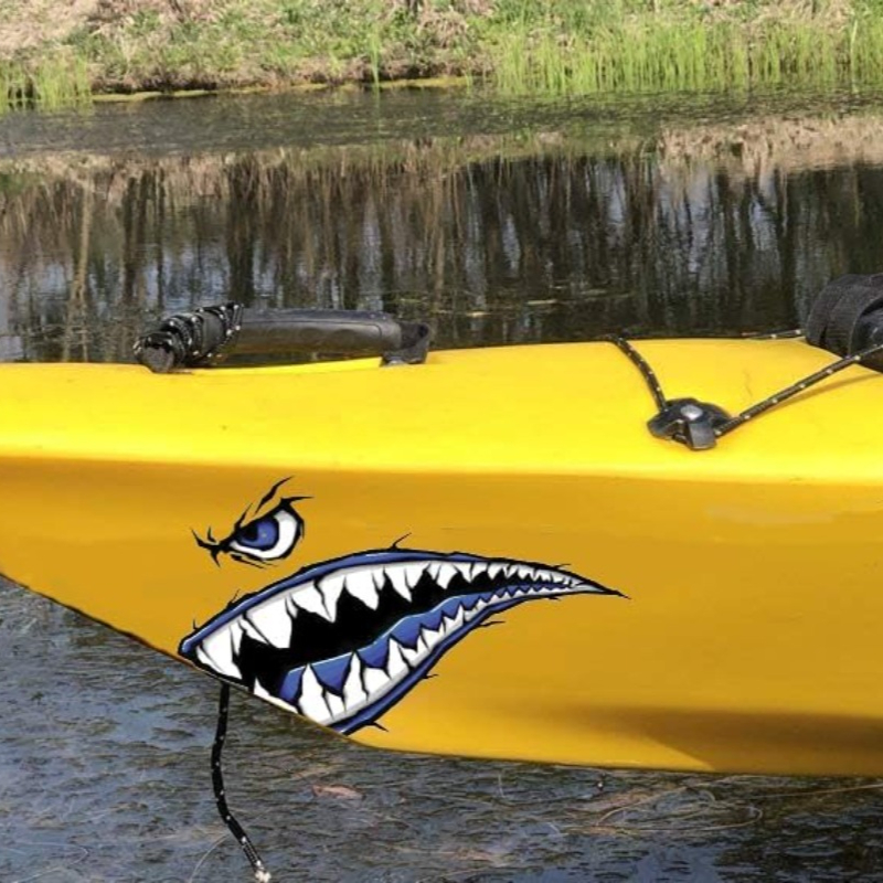 2PCS Shark Teeth Mouth Boat St - огляд і ціна Fishing Kayak Sit On Top